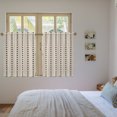 thumbnail image 4 of Khaki Retro Kitchen Curtains 54 Inch Length, Farmhouse Geometric Vertical Stripes Modern Tiers Curtains for Bathroom Bedroom Cafe, Light Filtering Small Window Treatment Drapes 2 Panels 42"Wx54"L, 4 of 9