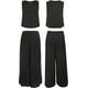 thumbnail image 5 of Roylamp Women's Summer 2 Piece Outfits Round Neck Crop Basic Top Cropped Wide Leg Pants Set Jumpsuits, 5 of 5