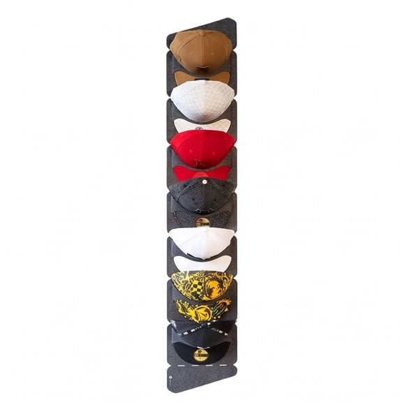Over-the-Door Hat Organizer, 7-Slot Felt Hanging Rack with Hook for Baseball Caps, Space-Saving Closet Storage for Bedroom Entryway, Gray