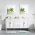 thumbnail image 4 of ANGELES HOME 72" Bathroom Vanity with Double Sinks, Solid Wood Bathroom Makeup Cabinet W/ 4 Doors and 4 Drawers, Bathroom Vanity Storage Organizer with Carrara White Quartz Countertop, White, 4 of 15