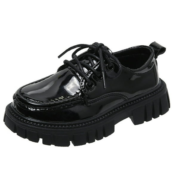 Baby Leather Shoes Girls Cute Baby Shoes Flexible Non-Slip Soft Sole Student Uniform Shoes British Medium and Large