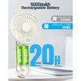thumbnail image 2 of Mini Handheld Fan , 4 Speeds USB Hand Fan, 180° Foldable, Rechargeable Battery - White, 2 of 4