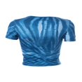 thumbnail image 4 of Femmes Manches Courtes Coeur Graphique Cravate Teinture Imprimer Slim Fit Crop Tops, 4 of 6