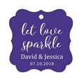thumbnail image 1 of Darling Souvenir Personalized Fancy Frame Paper Tags Wedding Sparklers Let Love Sparkle Custom Hang Tags-Purple Violet-50 Tags, 1 of 1
