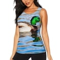 thumbnail image 1 of Balery Mallard Duck Swimming In A River Camiseta sin mangas estampada ligera para mujer, tops de entrenamiento sin mangas, camisetas de yoga transpirables de secado rápido.-X-Large, 1 of 7