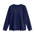 thumbnail image 6 of Women's Long Sleeve Tops Zeliretfy Womens Oversized Crewneck Sweatshirts Scalloped Casual Pullover Tops Long Sleeve Relaxed Loose Fit Lightweight Loungewear Athletic Daily Trendy Fall Outfits, 6 of 8