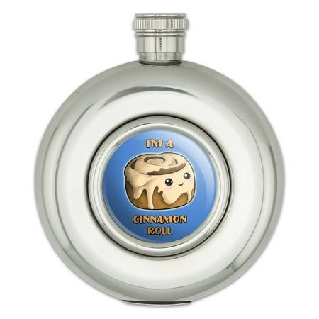 

I m A Cinnamon Roll Kawaii Round Stainless Steel 5oz Hip Drink Flask