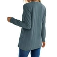 thumbnail image 5 of Weardear Womens Fall Crew Neck Pullover Sweaters Front Slit Long Sleeve Tunic Tops with Decorative Buttons, 5 of 6