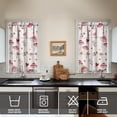 thumbnail image 2 of Mushroom (27) Kitchen Curtains - Vintage Tier Curtains for Bathroom Living RV Rod Pocket Window Drapes 36 Inch 2 Panels Set 27.5"x39" Window Treatment Tiers, 2 of 4