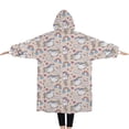 thumbnail image 2 of Oversized Wearable Blanket Hoodie,Cartoon Unicorn Rainbow Cloud Heart Pattern Sherpa Blanket Hoodie with Super Pockets,Super Warm Fuzzy Pullover for Women & Men, 2 of 6