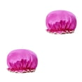 thumbnail image 4 of Minnieouse Gorro de dormir para mujer, gorros para el pelo de ducha, a prueba de aceite, a prueba de polvo, multicolor, cubierta para cabeza de niña, rosa Rosa roja 2piezas Minnieouse CBP377607, 4 of 6