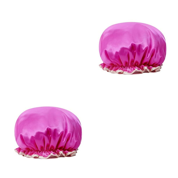 Sonducket Gorro de dormir para mujer, gorros para el pelo de ducha, funda para cabeza de niña a prueba de polvo, rosa roja Rosa roja 2Conjunto