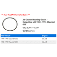 thumbnail image 2 of Air Cleaner Mounting Gasket - Compatible with 1983 - 1996 Chevy G30 1984 1985 1986 1987 1988 1989 1990 1991 1992 1993 1994 1995, 2 of 2