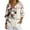 Cat Cherry Blossom, variant on Dragonfly Lotus Flower Leaves Print 3/4 Length Sleeve Womens Tops V Neck Button Down Shirts Loose Dressy Casual Pullover Business Outfit Blouses, M