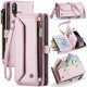 thumbnail image 1 of Bandolera para iPhone X XS Cartera【Bloqueo RFID】con Ranura para Billetes con Cremallera y 7 Tarjeteros, Correa Magnética para Hombro y Muñeca de Cuero PU Suave para iPhone X XS Cartera para Mujer, 1 of 10