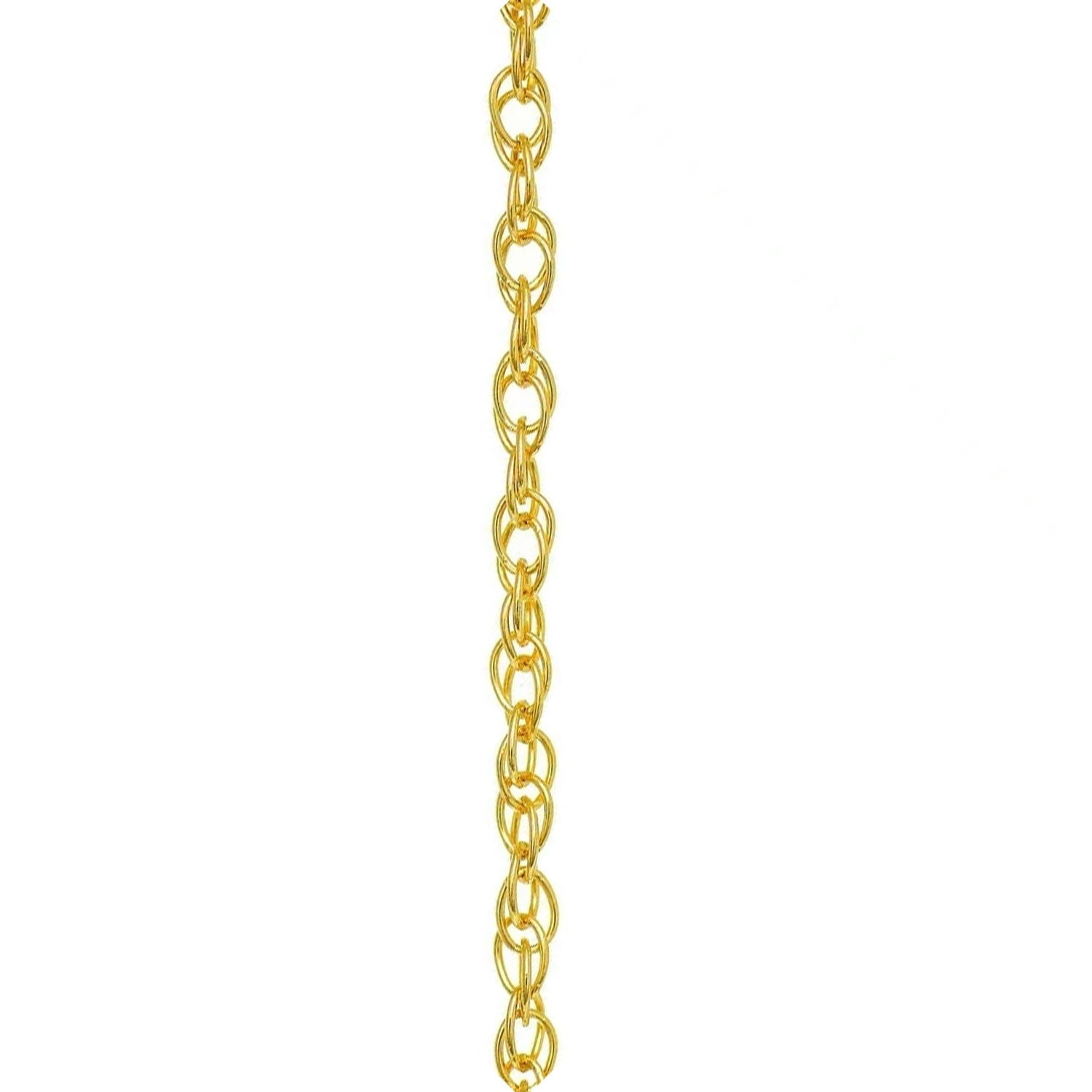 JewelStop 10k Solid Yellow Gold 0.5mm Carded Cable Rope Chain Necklace 18 inches