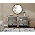 thumbnail image 3 of WAMAPT 2 Pack Sideboard Buffet Cabinets with Adjustable Shelf, Wood Kitchen Accent Storage Cabinets , Coffee Bar Table for Dining Room, Living Room and bedroom?Antique White, 3 of 6