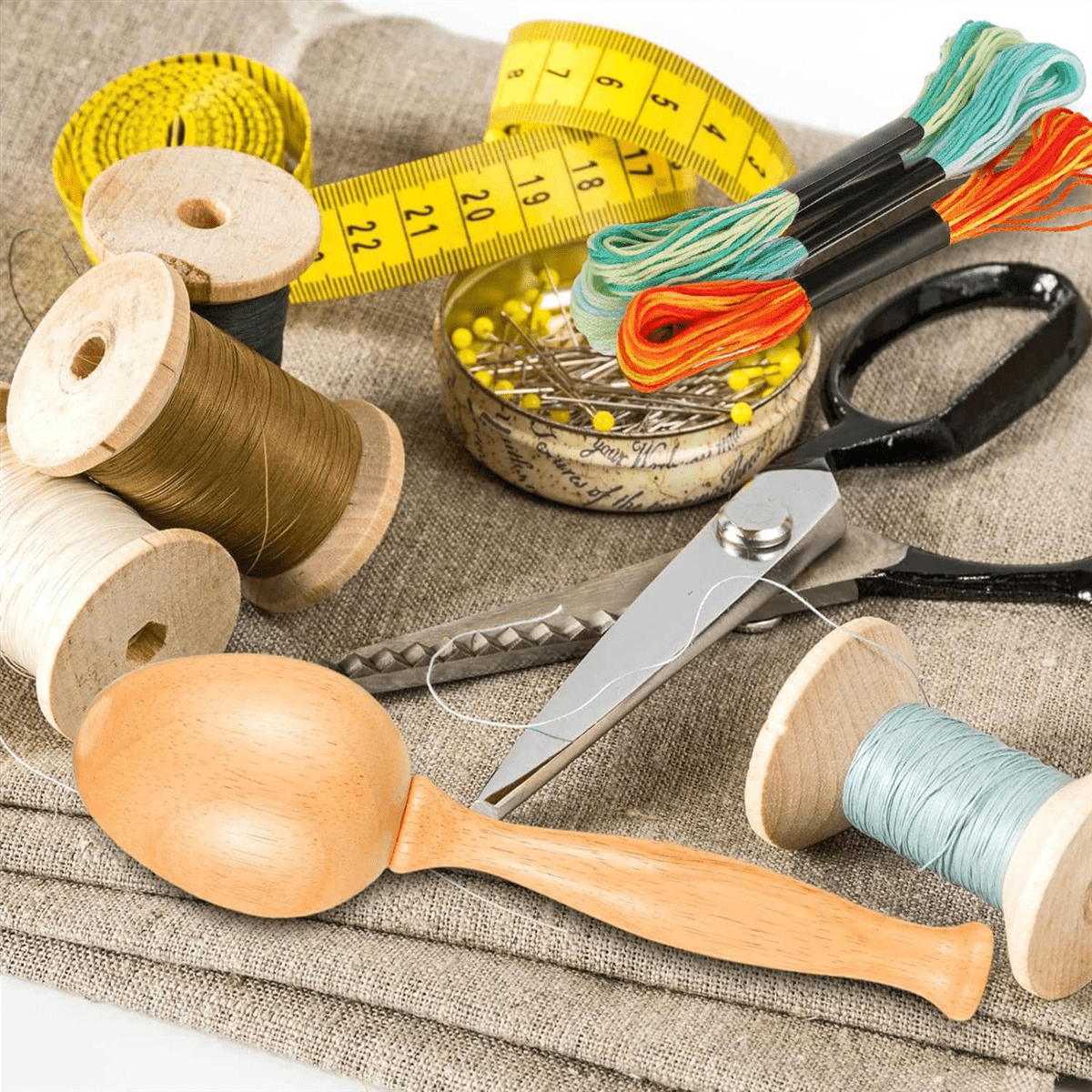2 Pcs Darning Supplies Kit Egg for Socks Mushroom Wooden with Eye Needles Sewing