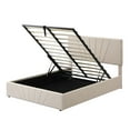 thumbnail image 5 of ARCTICSCORPION Platform Bed Frame with Storage Underneath,Full Size Lift Up Storage Bed with Tufted Headboard,Gas Lift Storage Bed Upholstered Platform Bed with Hydraulic Storage System,Beige, 5 of 7