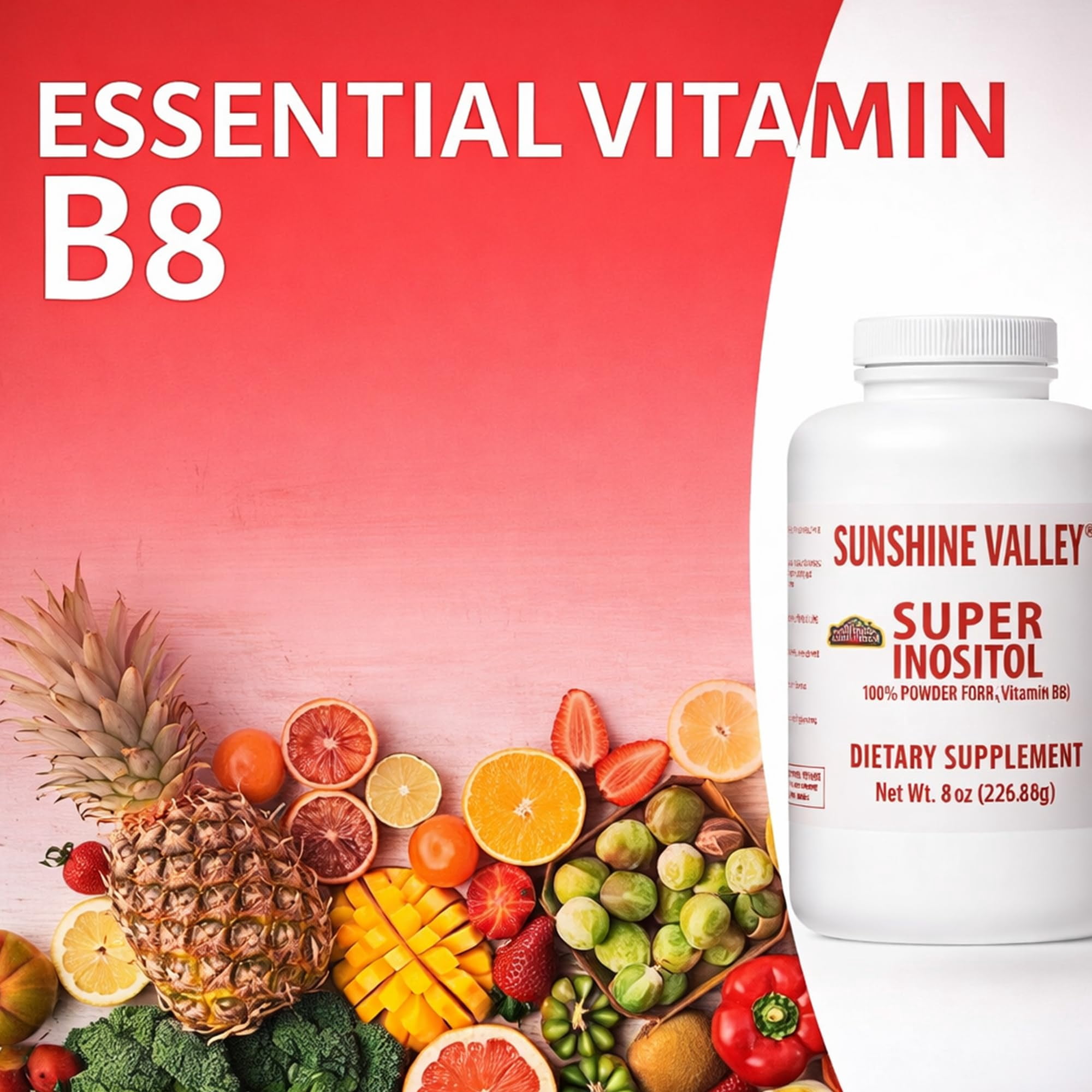 Sunshine Valley® Super Inositol Dietary Supplement Powder 8 oz Vitamin B8