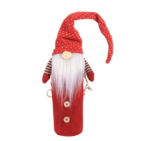 

IMSHIE Christmas Gnomes Wine Bottle Cover Wine Bottle Bags with Drawstring for Holiday Home Table Christmas Decorations clever