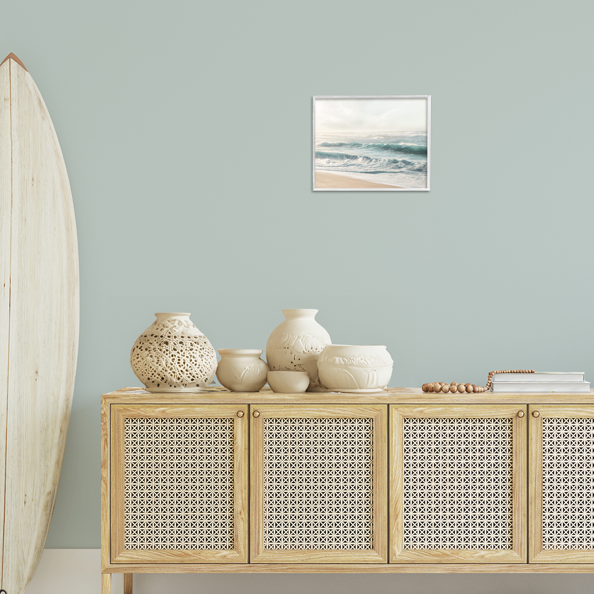 Stupell Industries Distant Beach View Landscape Photography White Framed Art Print Wall Art, 14 x 11