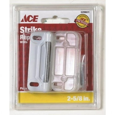 Ace Hardware Strike 2-5/8" H x 2-5/8" W, 2 1/2" White Door Strike Plate with Shims 5 Piece Pack