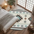 thumbnail image 3 of 4ft Round Rug, Southwest Ethnic Non-Skid Rubber Backing Large Area Rugs - Living Room Bedroom Home Office, Boho Aztec Tribal Abstract Aesthetic Indoor Floor Mat Carpets Washable Rug, 3 of 9