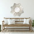 thumbnail image 2 of Northlight 25" Shiny Gold Sunburst Wave Glass Round Wall Mirror, 2 of 5