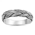 thumbnail image 1 of Weave Braided Criss Cross Thumb Ring .925 Sterling Silver Band Jewelry Female Male Unisex Size 12, 1 of 4