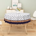 thumbnail image 2 of MIZHONA White Round Tablecloth,Minimalist Table Cloth for Round Table,Kitchen Party Outdoor Decor，72", 2 of 5