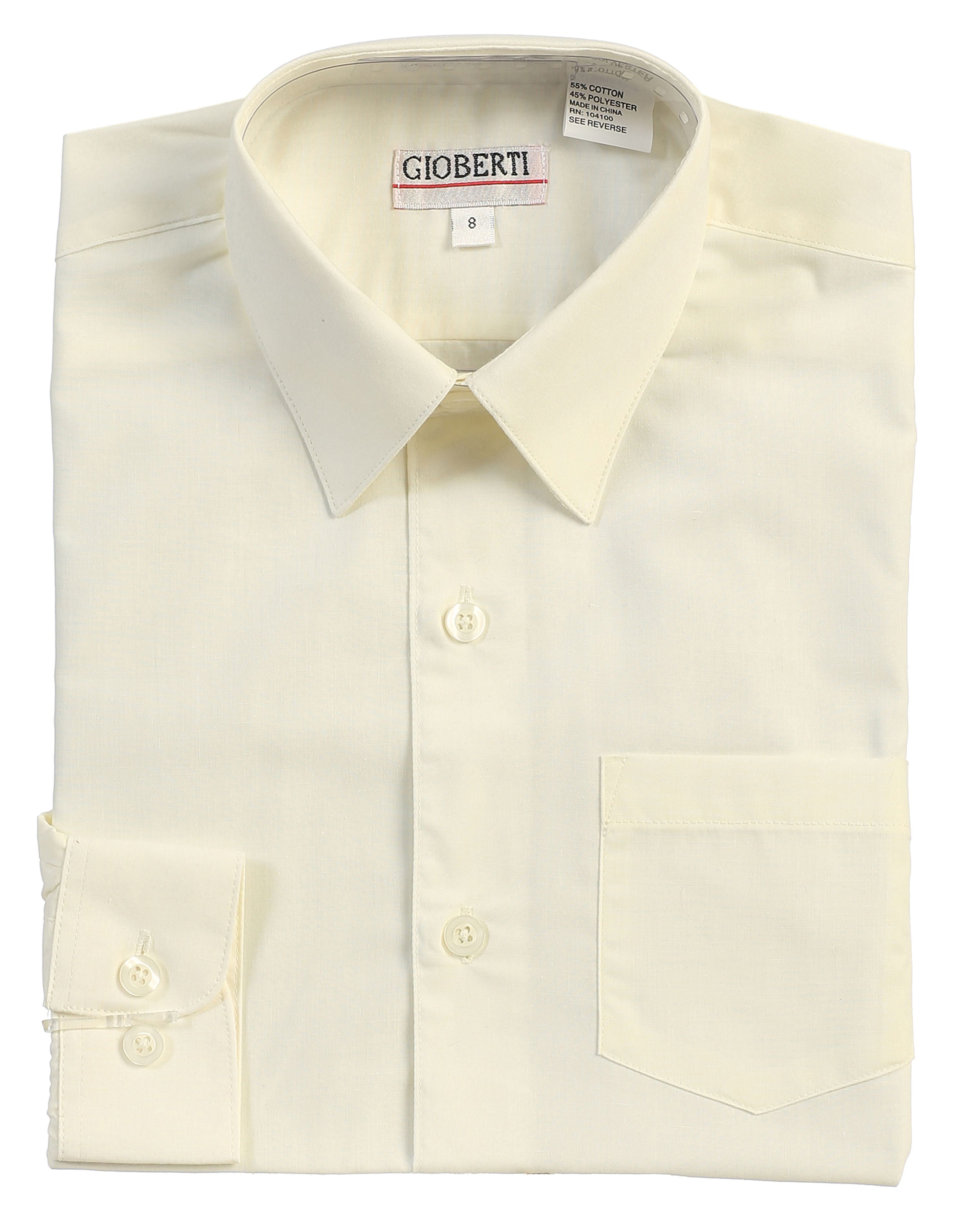 Gioberti Kids and Boys Long Sleeve Solid Dress Shirt