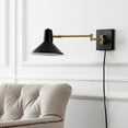 thumbnail image 6 of JONATHAN Y Hygge 16" Swing Arm 1-Light Modern Midcentury Iron USB Charging Port LED Sconce, Black/Brass Gold, 6 of 9