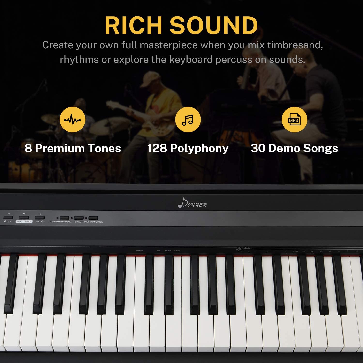 Donner DEP-10 88-Key Digital Piano with Furniture Stand photo 8