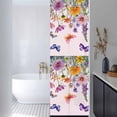 thumbnail image 3 of Window Privacy Film Pink Spring Floral Stained Glass Window Film Decorative Sun Block Window Cover Farmhouse Flowers Butterfly Watercolor Window Clings Static Sticker for Bathroom 23.6"x78.7", 3 of 7