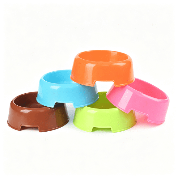 ZXYIE 5Pcs/Set Plastic Candy Color Pet Cat Dog Puppy Rabbit Animal Practical Food Water Bowl-Random Color (Practical Dog Bowls Small Size Dog,Random Color)