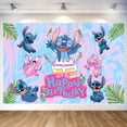 thumbnail image 4 of Fondo de ángel de Lilo y Stitch de Disney, decoraciones personalizables para fiestas de feliz cumpleaños, suministros para fiestas de baby shower, 4 of 5