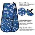 thumbnail image 2 of Yayeee Double Oven Mitt Kitchen Heat Resistant Baking 35" x7" Quilted Glove, Green Dots, 2 of 6