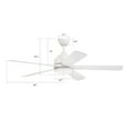 thumbnail image 5 of 52" White Indoor Ceiling Fan with LED Light Kit and Wall Control, Reversible AC Motor, 5 of 6