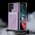 thumbnail image 6 of ELEHOLD Flip Leather Wallet Case for Samsung Galaxy S22 Ultra with RFID Blocking Card Slots Holders Magnetic Buckle Kickstand Function Business Style Men Women Case,Purple, 6 of 6
