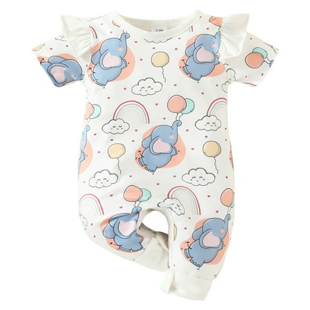 

Booker Boys Girls Short Sleeve Cartoon Print Romper Jumpsuit Bodysuits Clothes