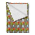thumbnail image 2 of Mid Century Soft Flannel Fleece Throw Blanket, Flying Hummingbird and Colorful Trees Simple Nature Modernist Art Approach, Cozy Plush for Indoor and Outdoor Use, 50" x 70", Multicolor, by Ambesonne, 2 of 5