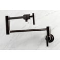 thumbnail image 2 of Kingston Brass KS4105CML Manhattan Two-Handle 1-Hole Wall Mount Pot Filler Faucet in Oil Rubbed Bronze, 2 of 8