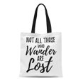 thumbnail image 1 of NUDECOR Canvas Tote Bag Not All Those Who Wander Are Lost Motivational Lettering Durable Reusable Shopping Shoulder Grocery Bag, 1 of 1