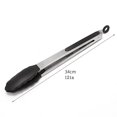 thumbnail image 5 of Pinzas de cocina de acero inoxidable, juego de 3 pinzas para alimentos resistentes con mango ergonómico, color negro Rojo Verde, 5 of 5