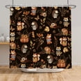 thumbnail image 7 of Nanqianyi Fall Black Shower Curtain,Fox Raccoon Autumn Leaf Bathroom Curtain Set,36 x 72 Inch, Polyester Waterproof Decor with Hooks, 7 of 7