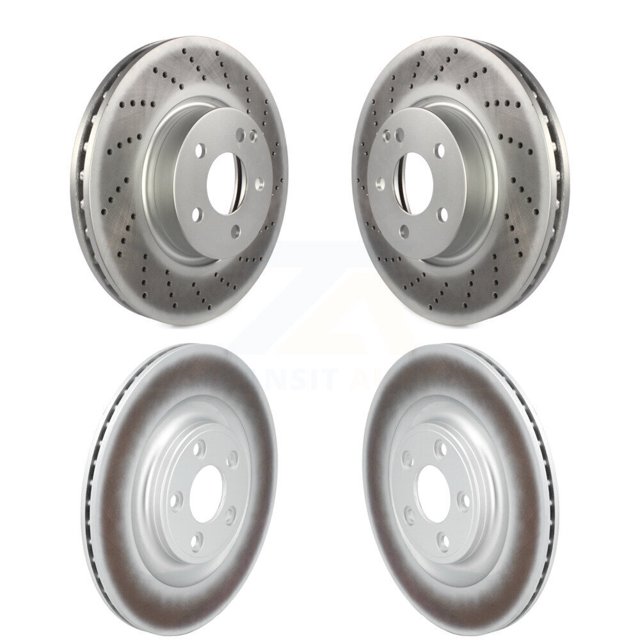 Genius Front Rear Coated Disc Brake Rotors Kit for Car 2017 Mercedes-Benz E400 with 322mm Diameter Rotor KG-101902