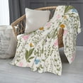 thumbnail image 3 of Vintage Wild Flower Herbs Floral Blanket, Soft Blankets Flannel Bed Throw Cozy Lightweight Plush Gifts for Women Girls Sofa Couch Bedroom Living Rooms Warm All Season, Home Decor, 60"x50", 3 of 6