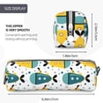 thumbnail image 3 of Cauagu Funny Boats Print Leather Pencil Pen Case - Stationery Bag Portable Stationery Bag Big Capacity Pencil Pouch Cosmetic Organizer Bag for Men & Women, 3 of 7