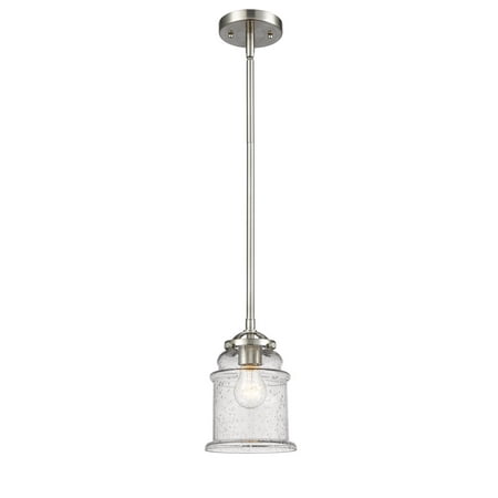 

Innovations Lighting 284-1S-SN-G184 Canton-1 Light Mini Pendant in Industrial Style-6 Inches Wide by 8.88 Inches High Brushed Satin Nickel Finish with Seedy Glass